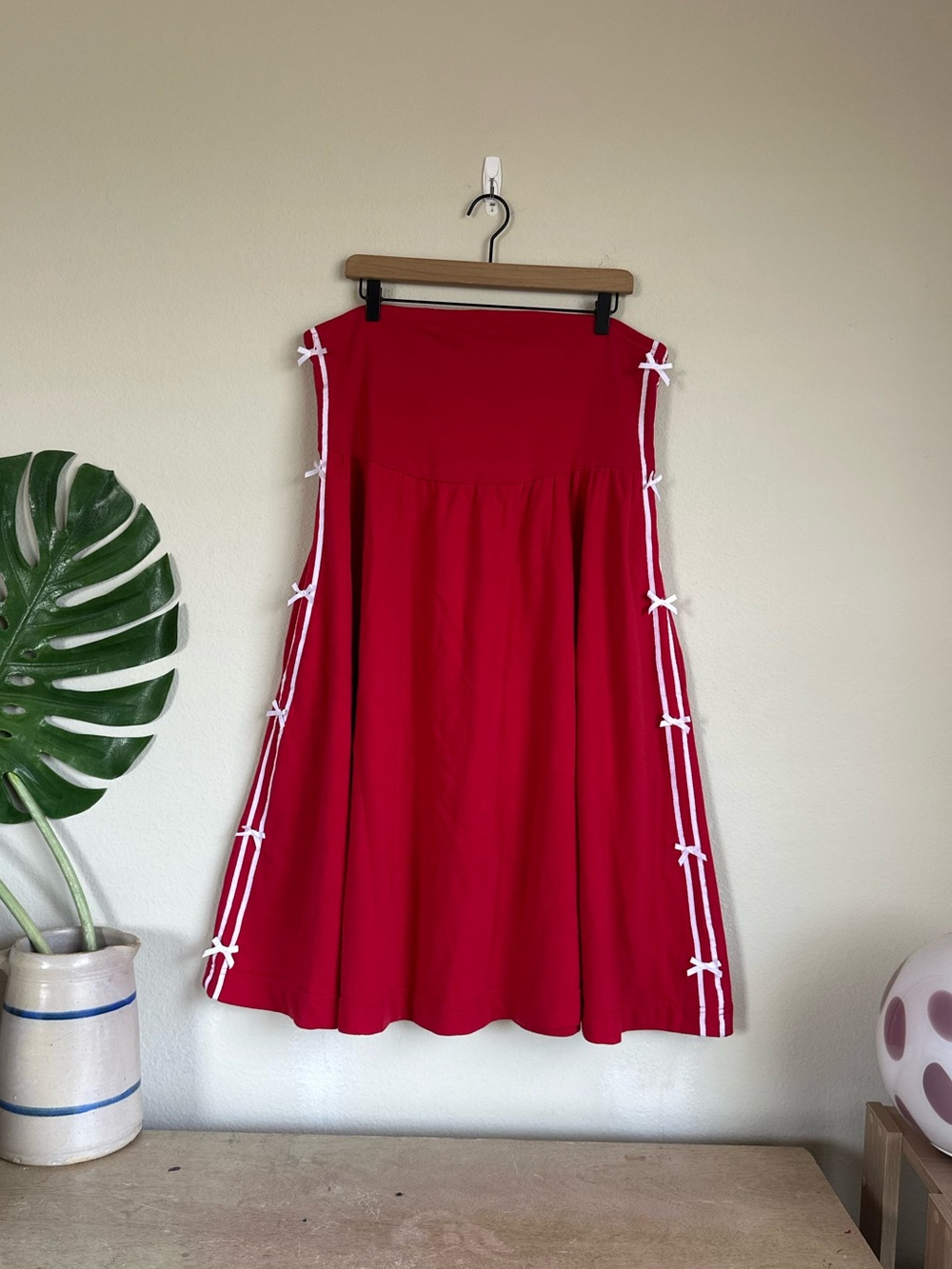Anthropologie Daily Practice Strapless Side Bow Midi Dress - Picture 3 of 15